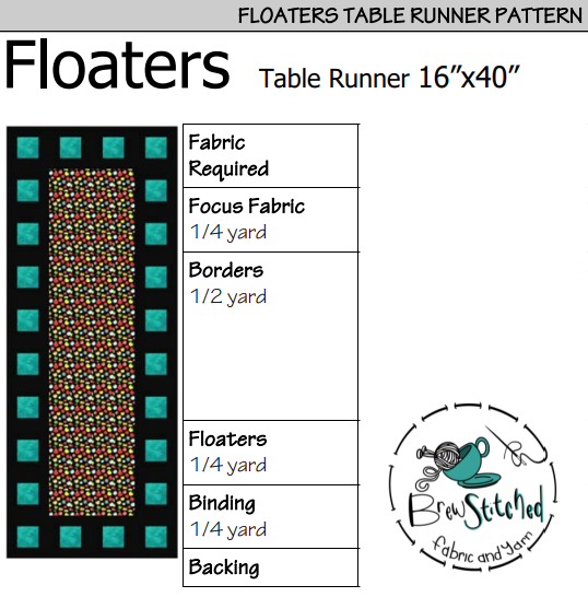 Floaters Table Runner Quilt Pattern PDF - brewstitched.com