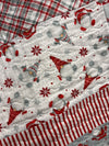 Handmade Flannel Gnomie Chrismas Baby Quilt