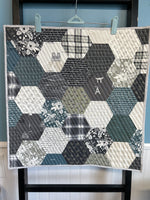 Handmade Green and Gray Quilted Table Topper