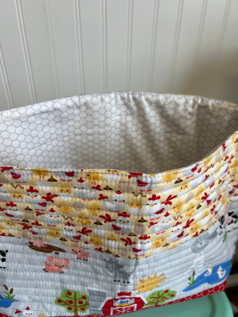 Handmade Farm Themed Storage or Diaper Basket