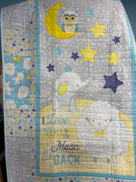 Handmade Flannel Love you to the Moon and Back Baby Quilt