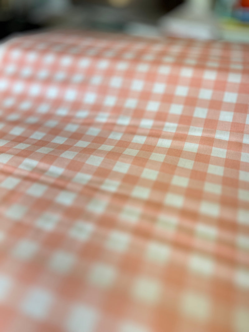 It's a Girl Gingham Coral - Priced by the Half Yard