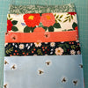 Off White and Coral Floral Baby Strip Quilt Kit