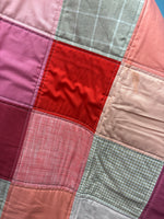 Handmade Pink, Coral, and neutral Squares Baby Girl Quilt