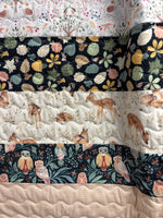 Handmade Woodland Strip Baby Quilt