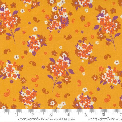 Paisley Rose Flora Floral in Golden - Priced by the Half Yard - Expected Feb 2022 - brewstitched.com