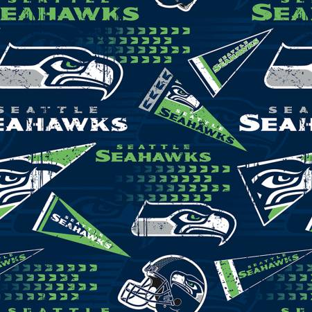 NFL Football Seattle Seahawks Cotton Print - Priced by the Half Yard - brewstitched.com