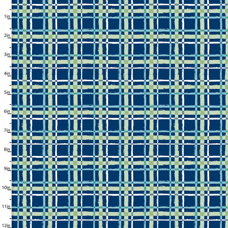 Forest Friends Blue Plaid - Priced by the Half Yard - brewstitched.com