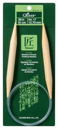 Clover Takumi Bamboo 36in Circular Knitting Needle Size 17