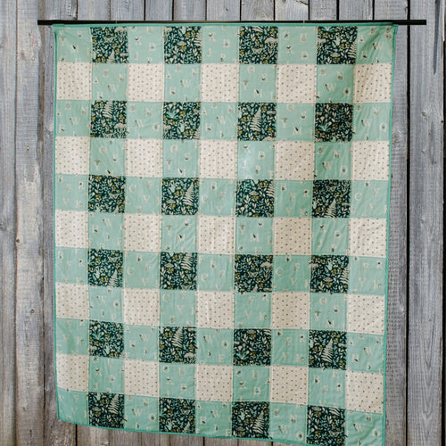 Handmade Aqua Buffalo Plaid Lap Quilt - brewstitched.com