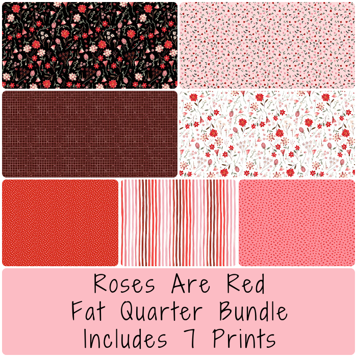 Roses Are Red Fat Quarter Bundle - Includes 7 Prints