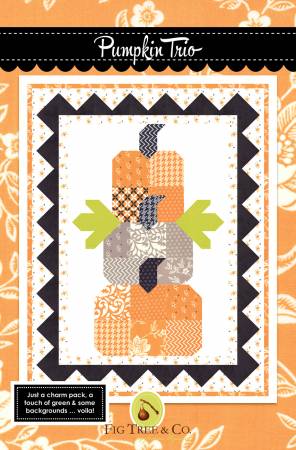 Pumpkin Trio Mini Quilt Paper Pattern - brewstitched.com