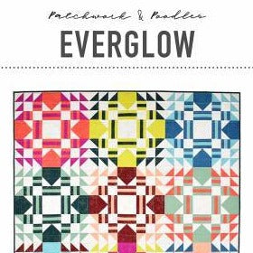 Everglow Quilt Paper Pattern by Patchwork and Poodles - brewstitched.com