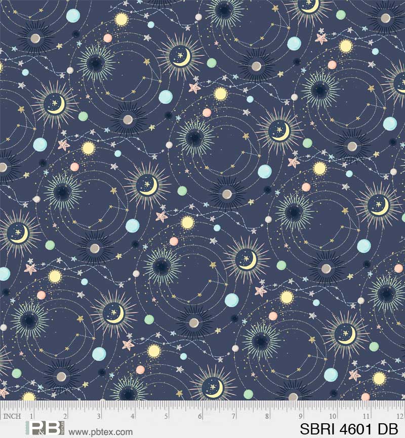 Star Bright Universe Navy - Priced by the half yard - brewstitched.com