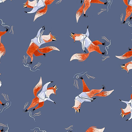 Wild Winter Skating Foxes - Choose Your Cut - brewstitched.com
