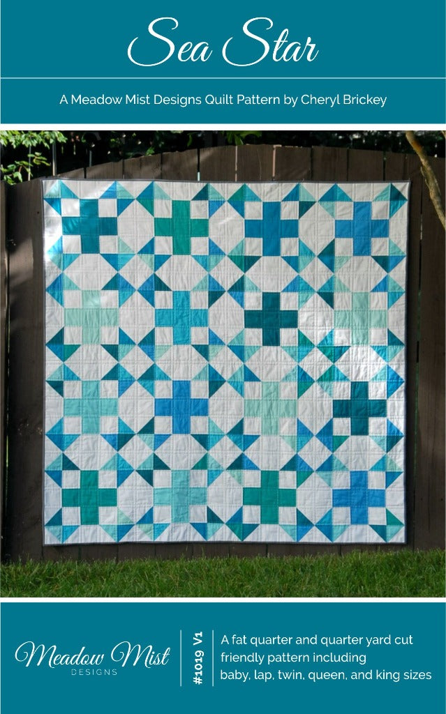 Sea Star Quilt Paper Pattern by Meadow Mist Designs - brewstitched.com