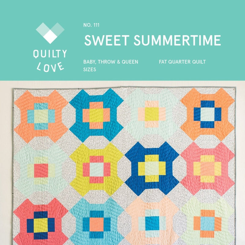 Sweet Summertime Quilt Paper Pattern from Quilty Love - brewstitched.com