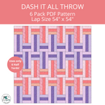 Dash It All Throw SixPack Quilt PDF Pattern - brewstitched.com