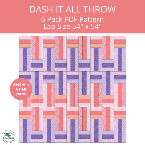 Dash It All Throw SixPack Quilt PDF Pattern - brewstitched.com