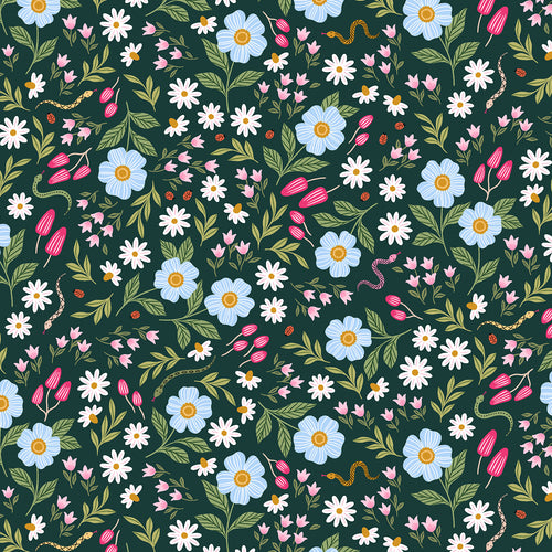 Garden & Globe - Wildflower Field - Emerald - Priced by the Half Yard - Expected Feb 2022 - brewstitched.com