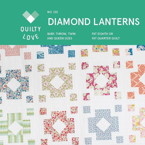 Diamond Lanterns Quilt Paper Pattern from Quilty Love - brewstitched.com