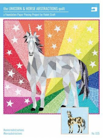 The Unicorn & Horse Abstractions Quilt Paper Pattern from Violet Craft - brewstitched.com