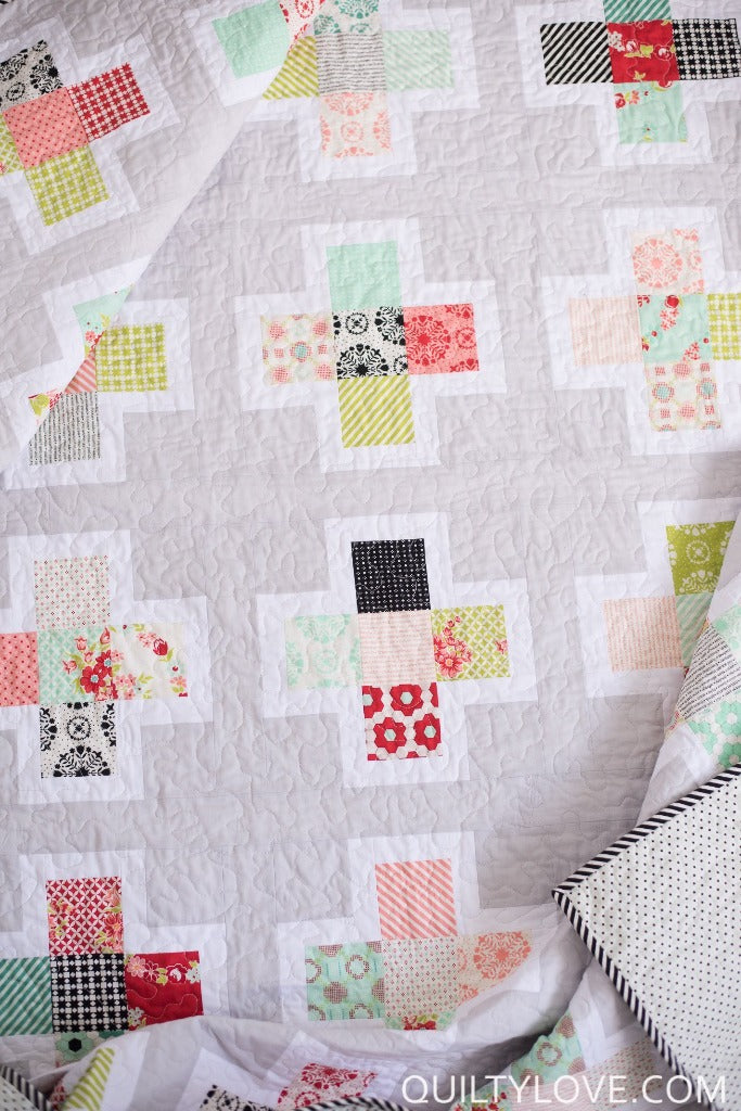 Plus Squared Quilt Paper Pattern from Quilty Love - brewstitched.com